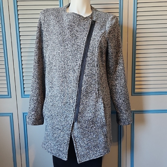 Banana Republic Asymmetrical Zip Gray Sweater Jacket - Picture 1 of 15